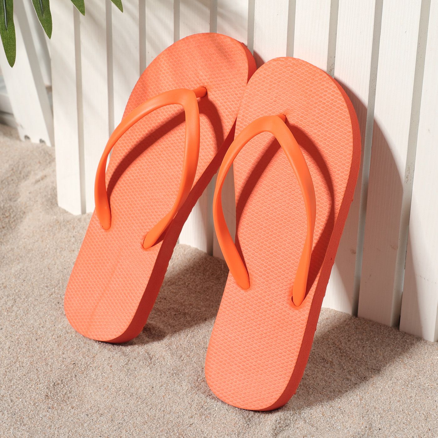 Kid Solid Flip-flops Beach Slippers For Mom And Me