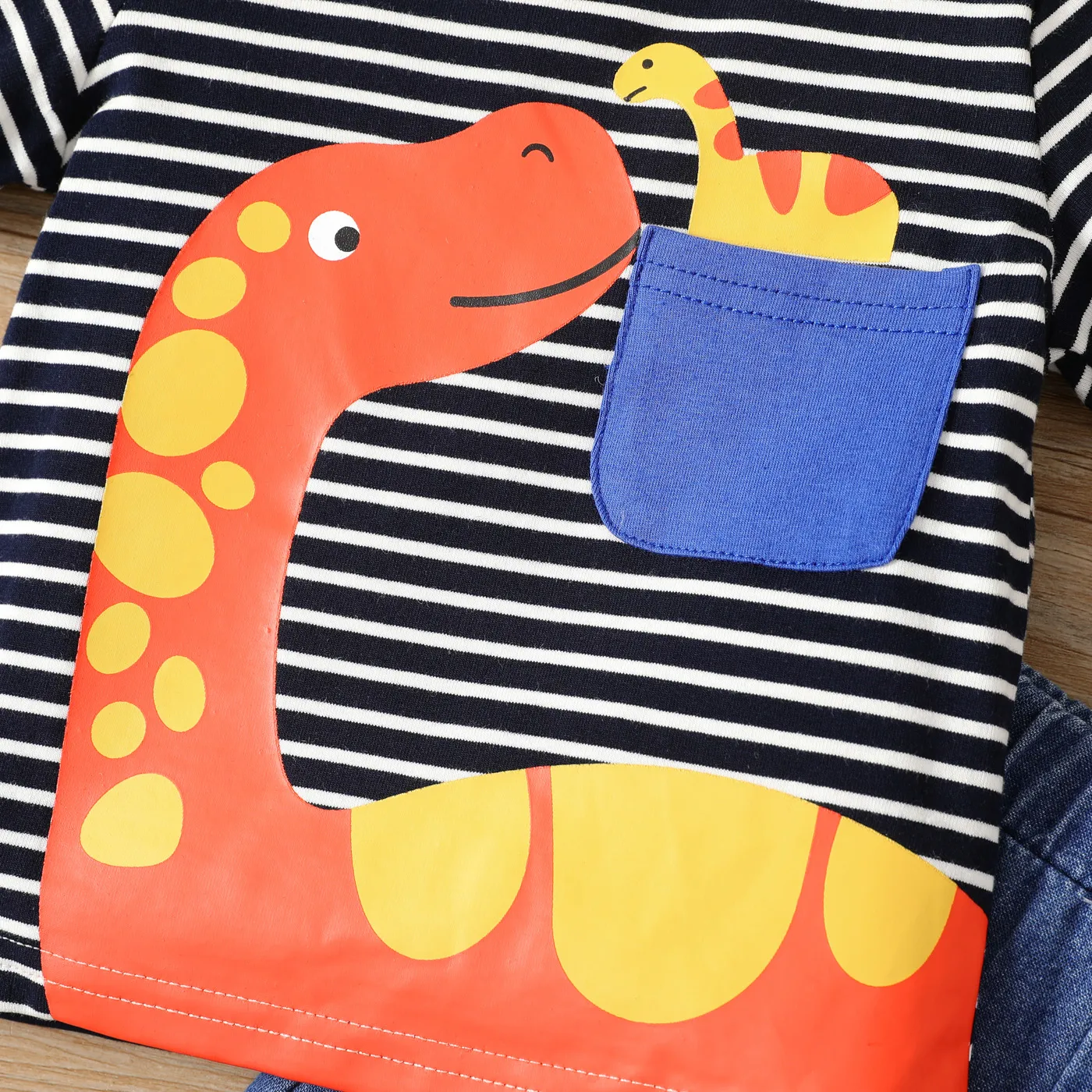 2 unidades Bebé Menino Dinossauro Infantil Manga curta Conjunto para bebé Azul image 4