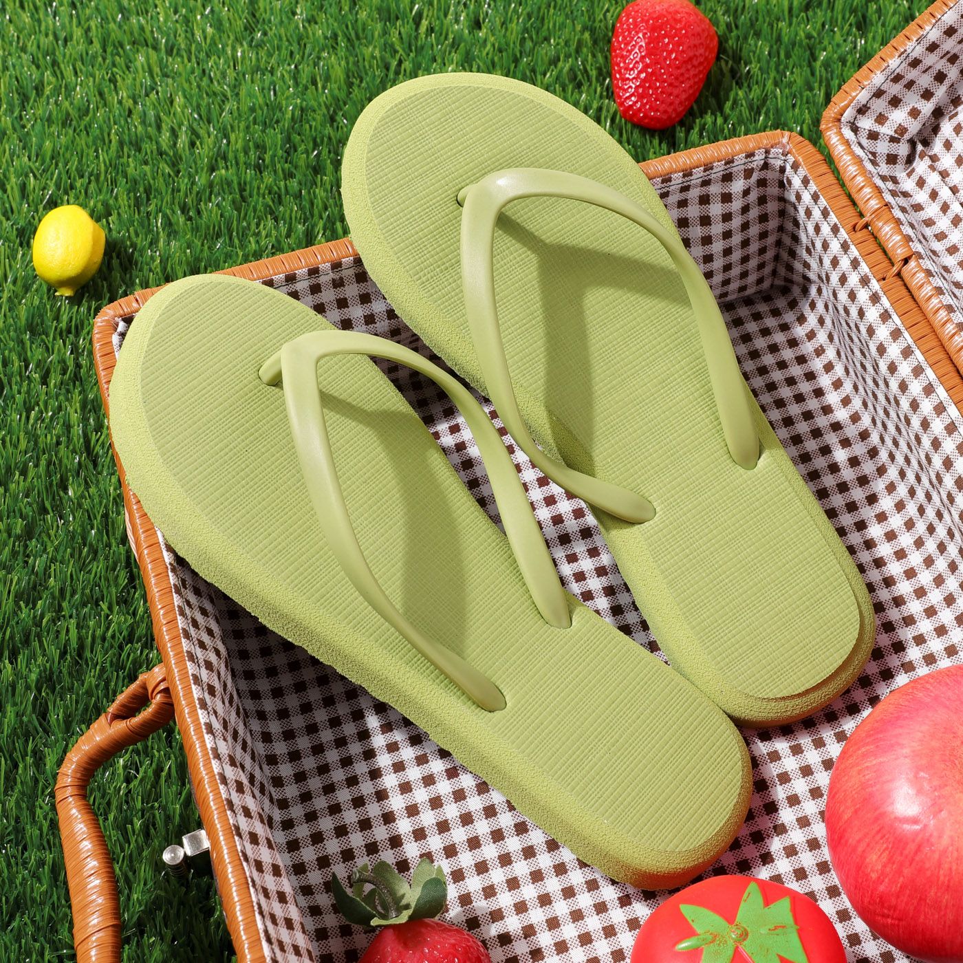 Kid Solid Flip-flops Beach Slippers For Mom And Me