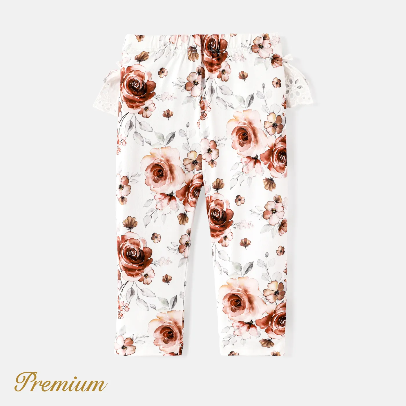Bebé Menina Extremidades franzidas Margarida Elegante Leggings/Slim-fit/Bootcut Branco image 2
