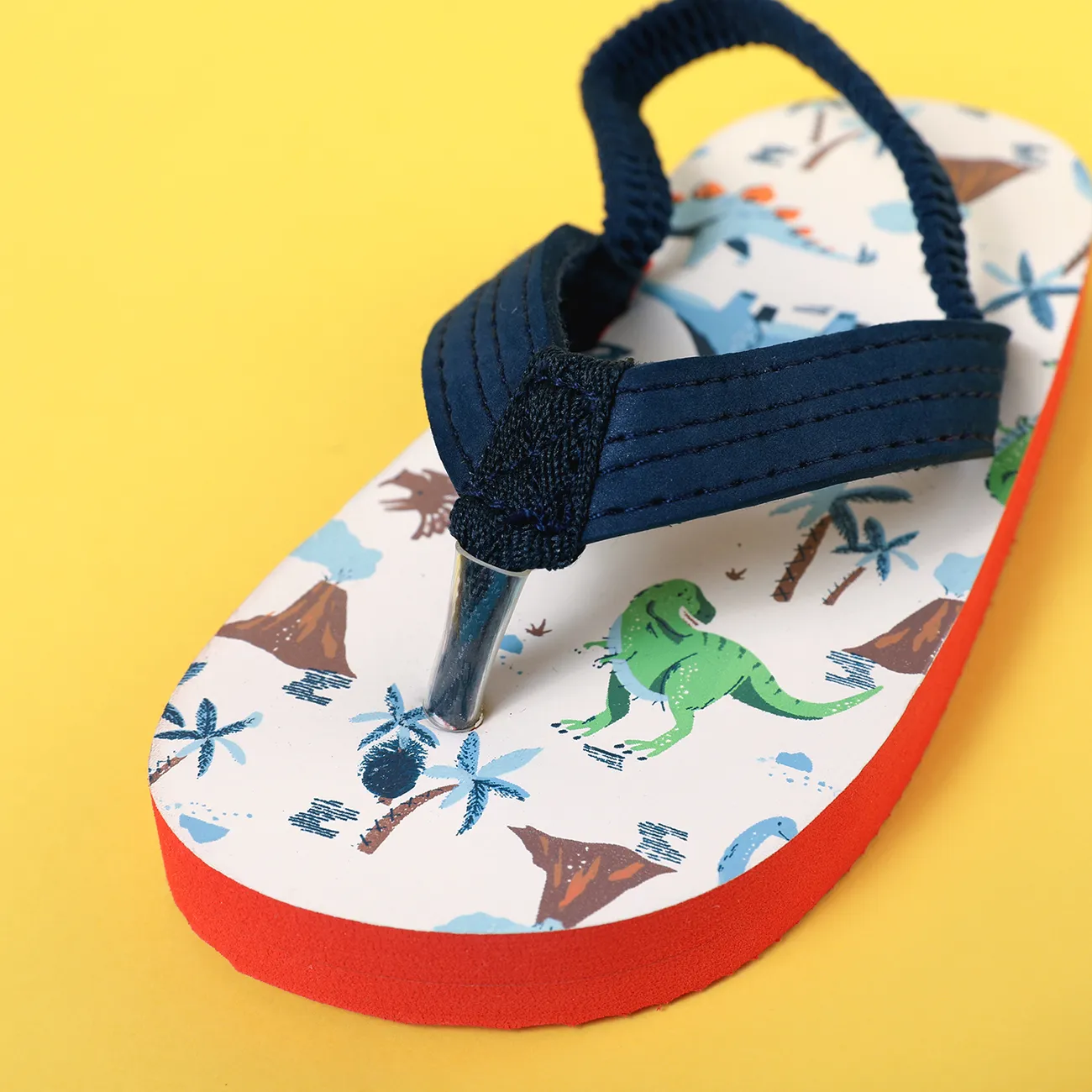 Toddler/Kid Unicorn Rainbow Print Flip-flops Slippers  White big image 1