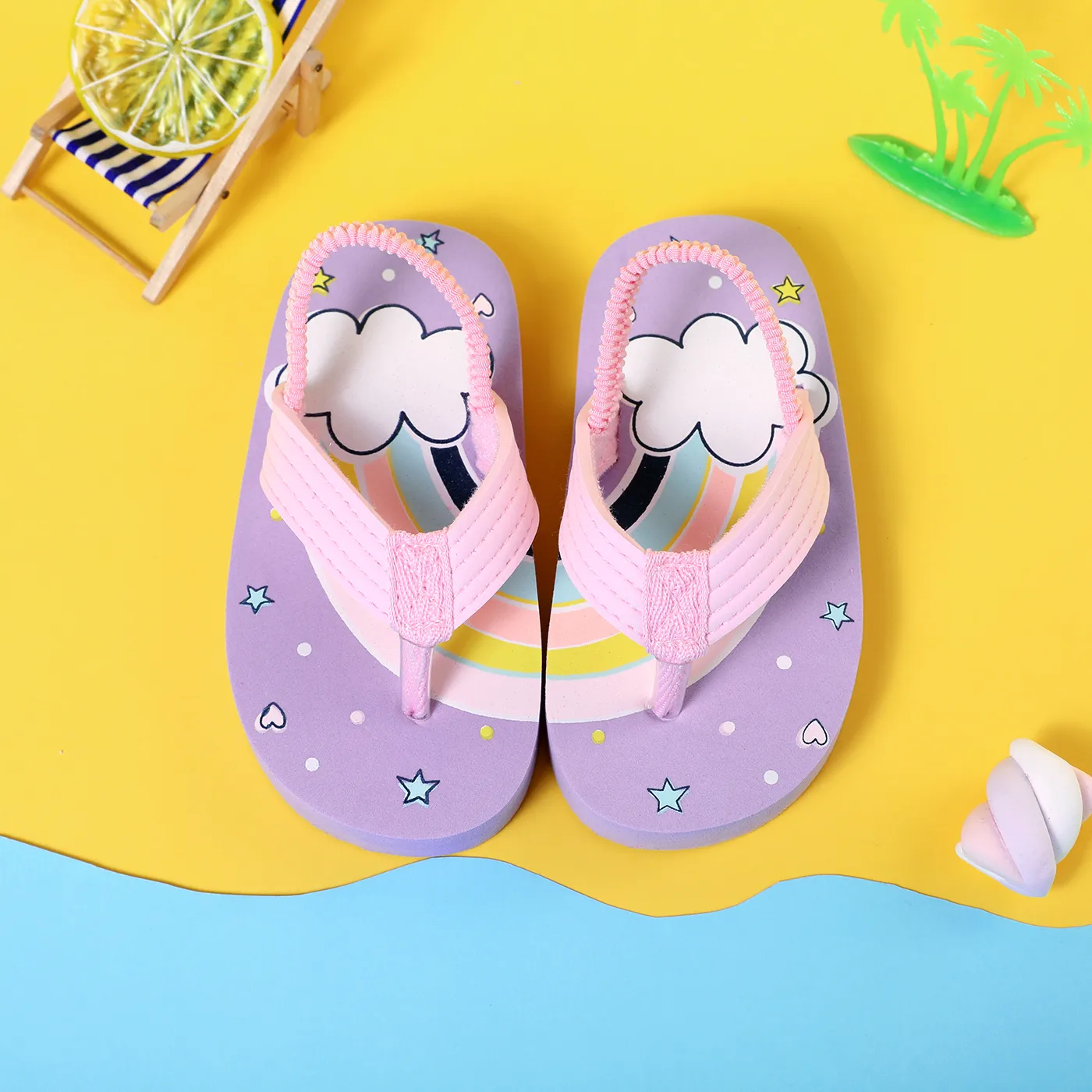 

Toddler/Kid Unicorn Rainbow Print Flip-flops Slippers