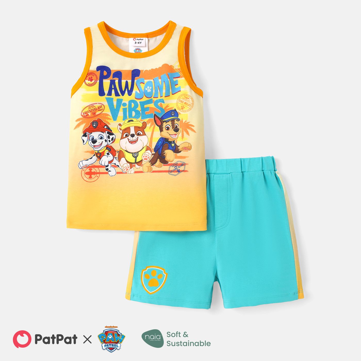 

PAW Patrol Toddler Boy 2pcs Naia™ Character Print Tank Top and Colorblock Shorts Set