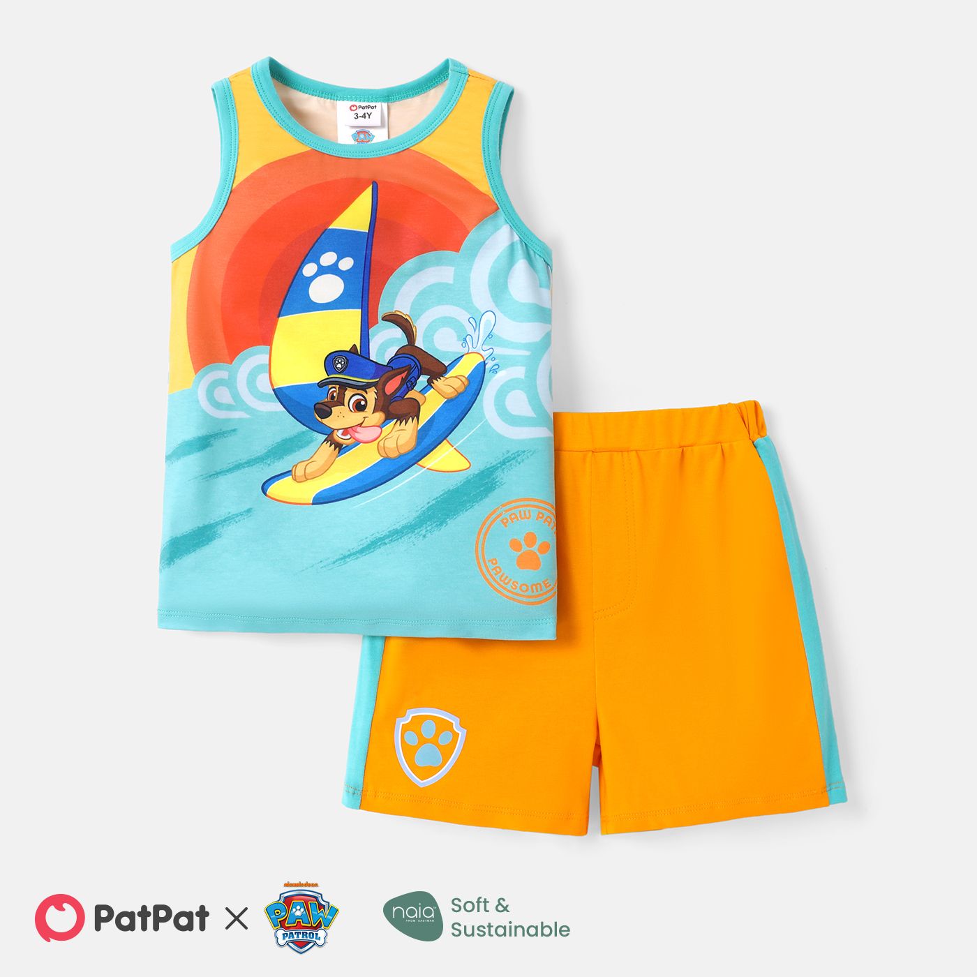 

PAW Patrol Toddler Boy 2pcs Naia™ Character Print Tank Top and Colorblock Shorts Set