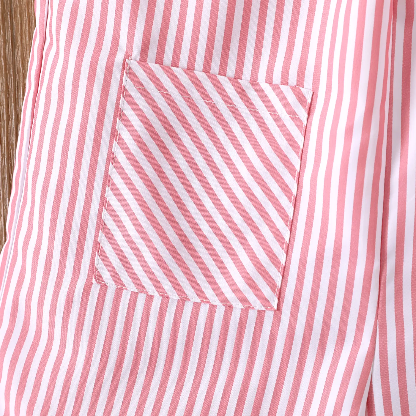 Toddler Girl Pink Stripe Patch Pocket Cami Romper   image 4
