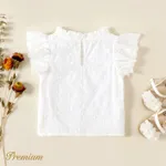 Baby Girl 100% Cotton Textured Flutter-sleeve Top  image 2
