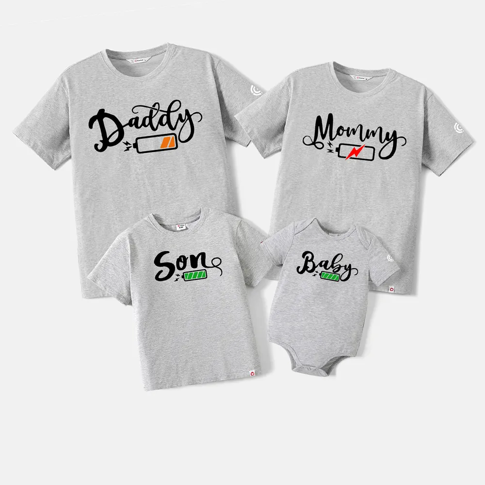 Go-Neat Water Repellent and Stain Resistant Family Matching Letter Print Short-sleeve Tee big image 10
