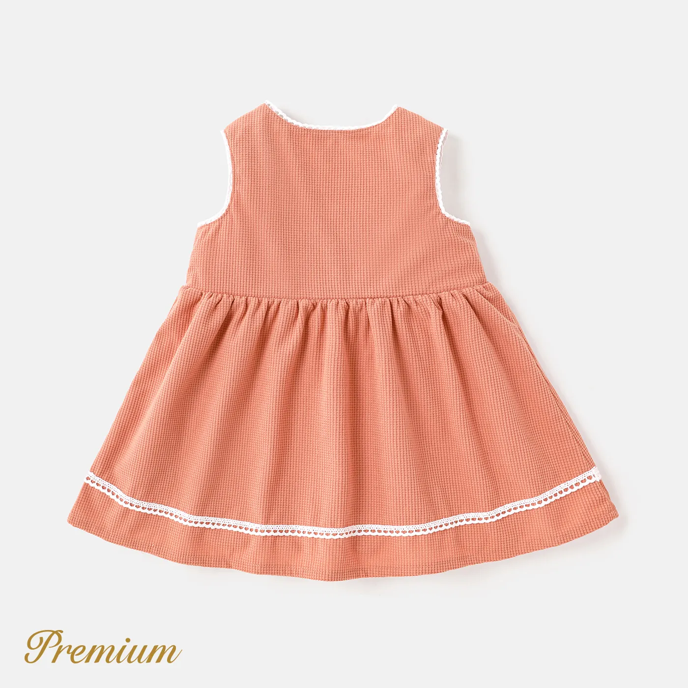 Baby Girl Bird Embroidered Sleeveless Dress Pink image 2