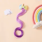 Unicorn Clip Hairpiece Hair Extension Wig Pieces for Girls Light Purple