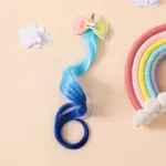 Unicorn Clip Hairpiece Hair Extension Wig Pieces for Girls Blue