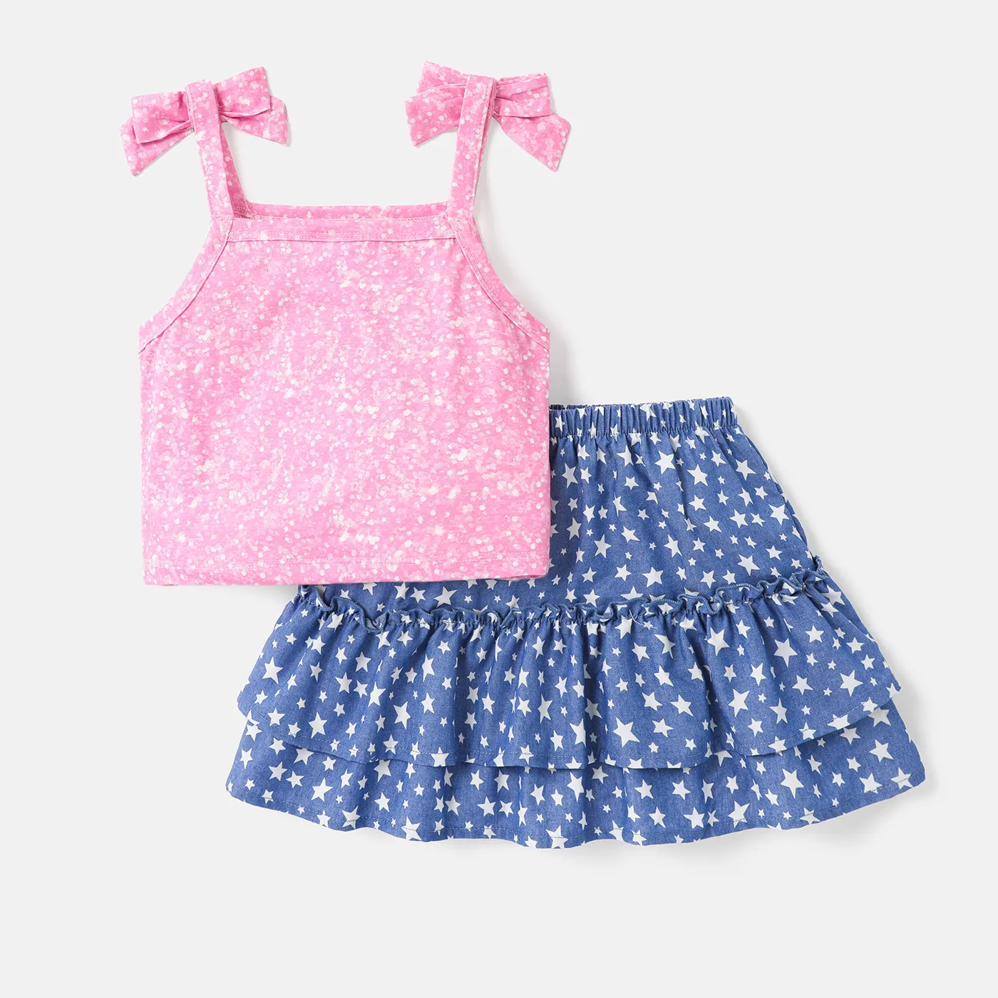L.O.L. SURPRISE! Toddler/Kid Girl 2pcs Naia™ Character Print Camisole and Stars Print Skirt Set Light Pink image 2