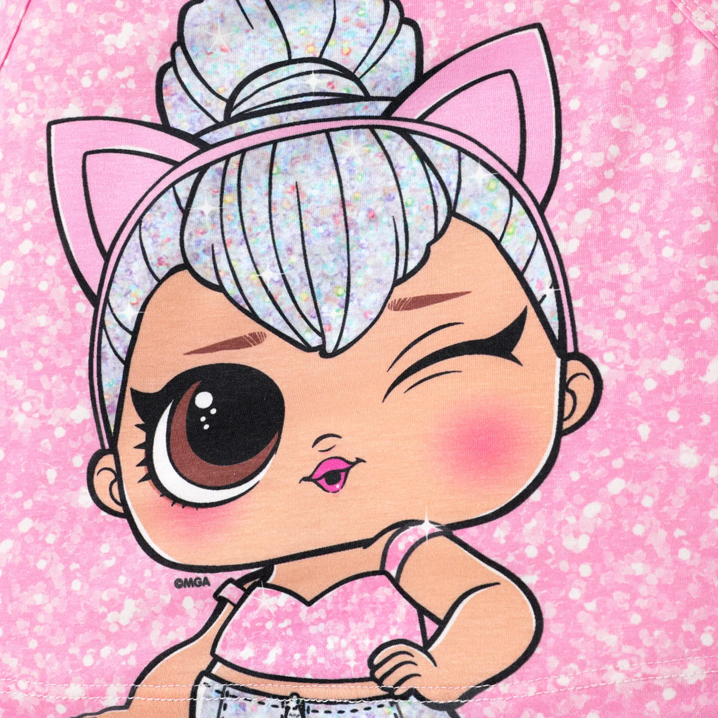 L.O.L. SURPRISE! Toddler/Kid Girl 2pcs Naia™ Character Print Camisole and Stars Print Skirt Set Light Pink image 4