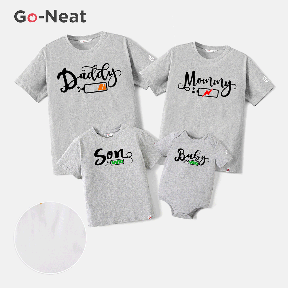 Go-Neat Water Repellent and Stain Resistant Family Matching Letter Print Short-sleeve Tee big image 9
