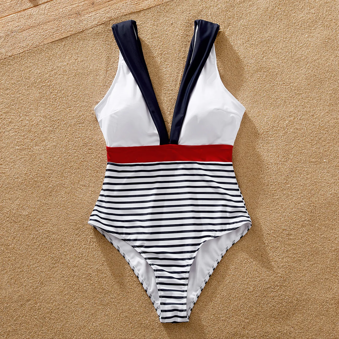 Family Matching Striped Print One-piece Swimsuit or Swim Trunks Shorts MultiColour big image 1