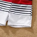 Family Matching Striped Print One-piece Swimsuit or Swim Trunks Shorts  image 4