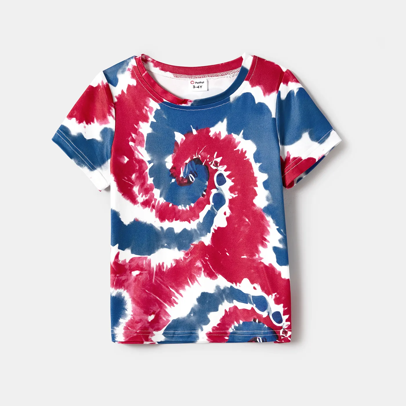 Independence Day Family Matching Tie Dye Short-sleeve Tunic Dresses and T-shirts Sets Multi-color image 6