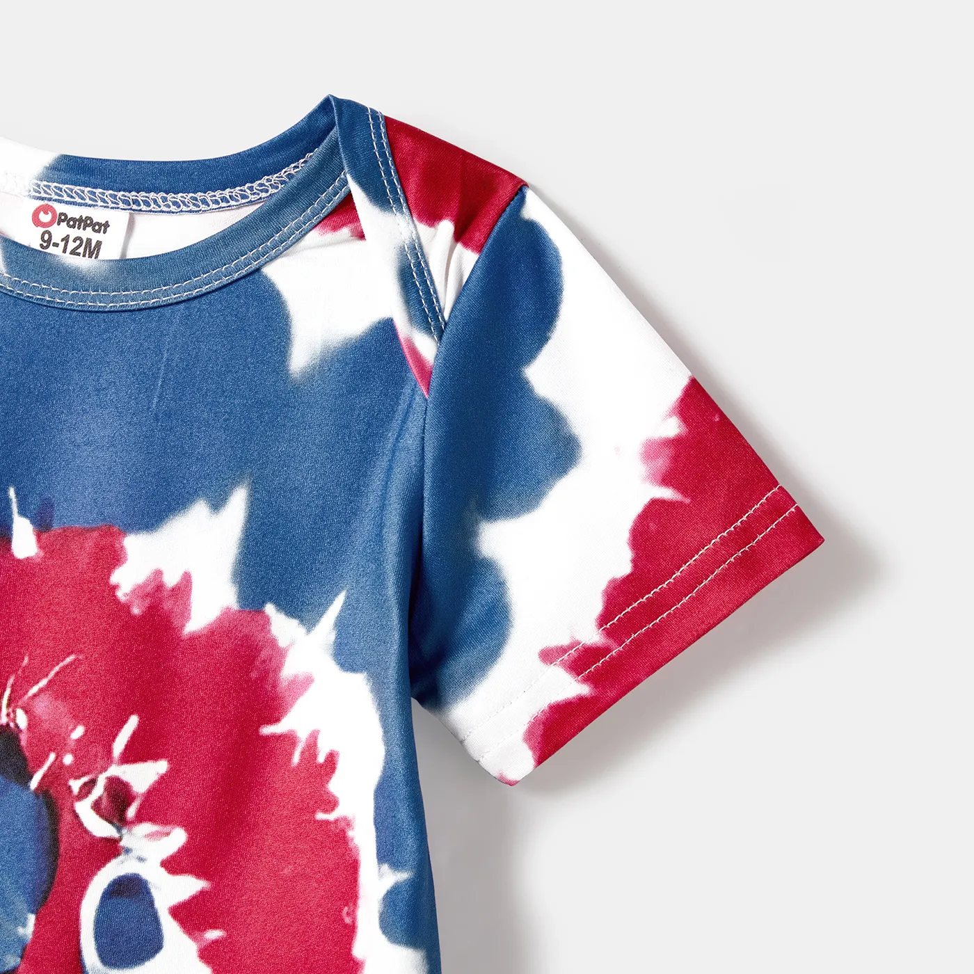 Independence Day Family Matching Tie Dye Short-sleeve Tunic Dresses and T-shirts Sets Multi-color image 5