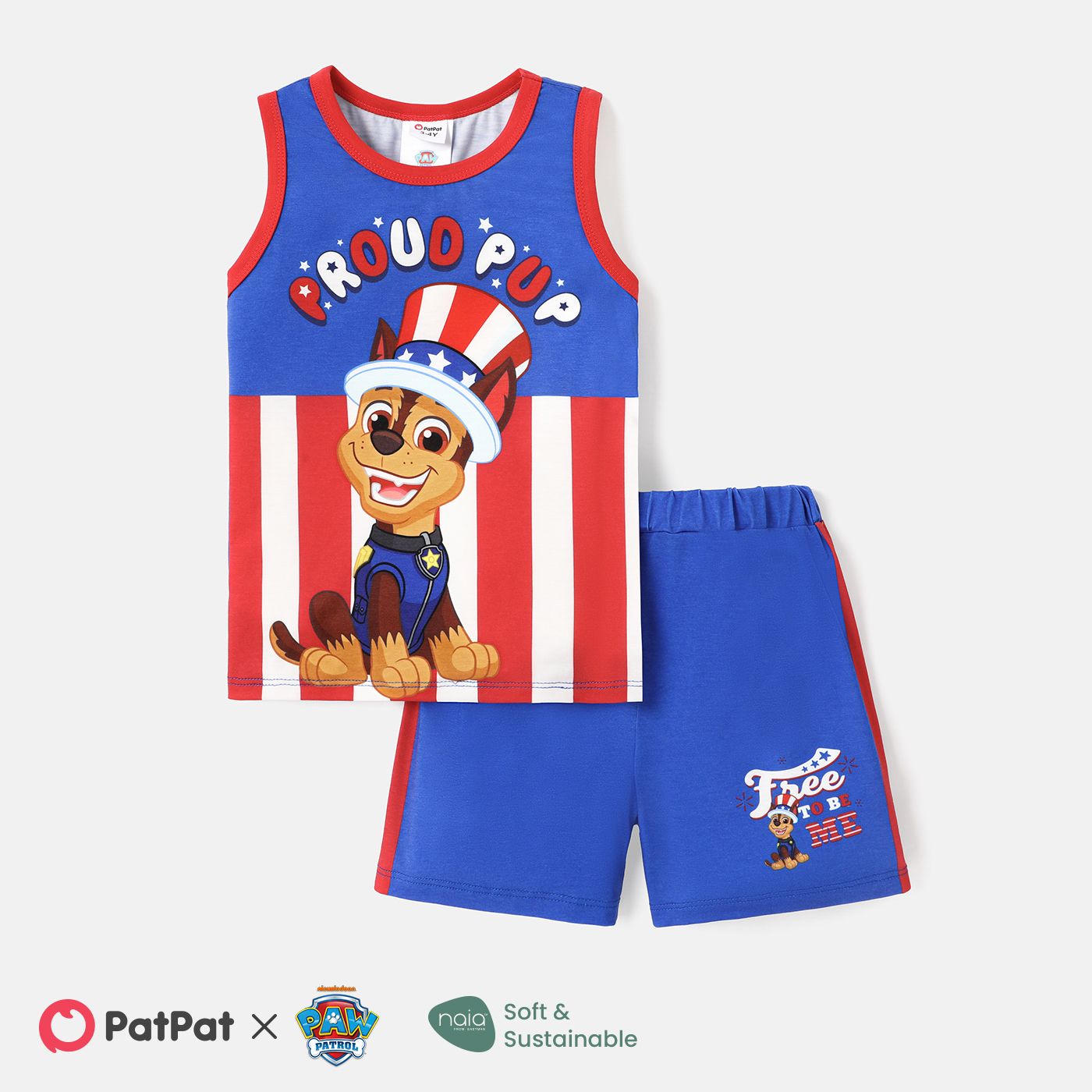 

PAW Patrol Toddler Boy 2pcs Naia™ Character & Striped Print Tank Top and Shorts Set