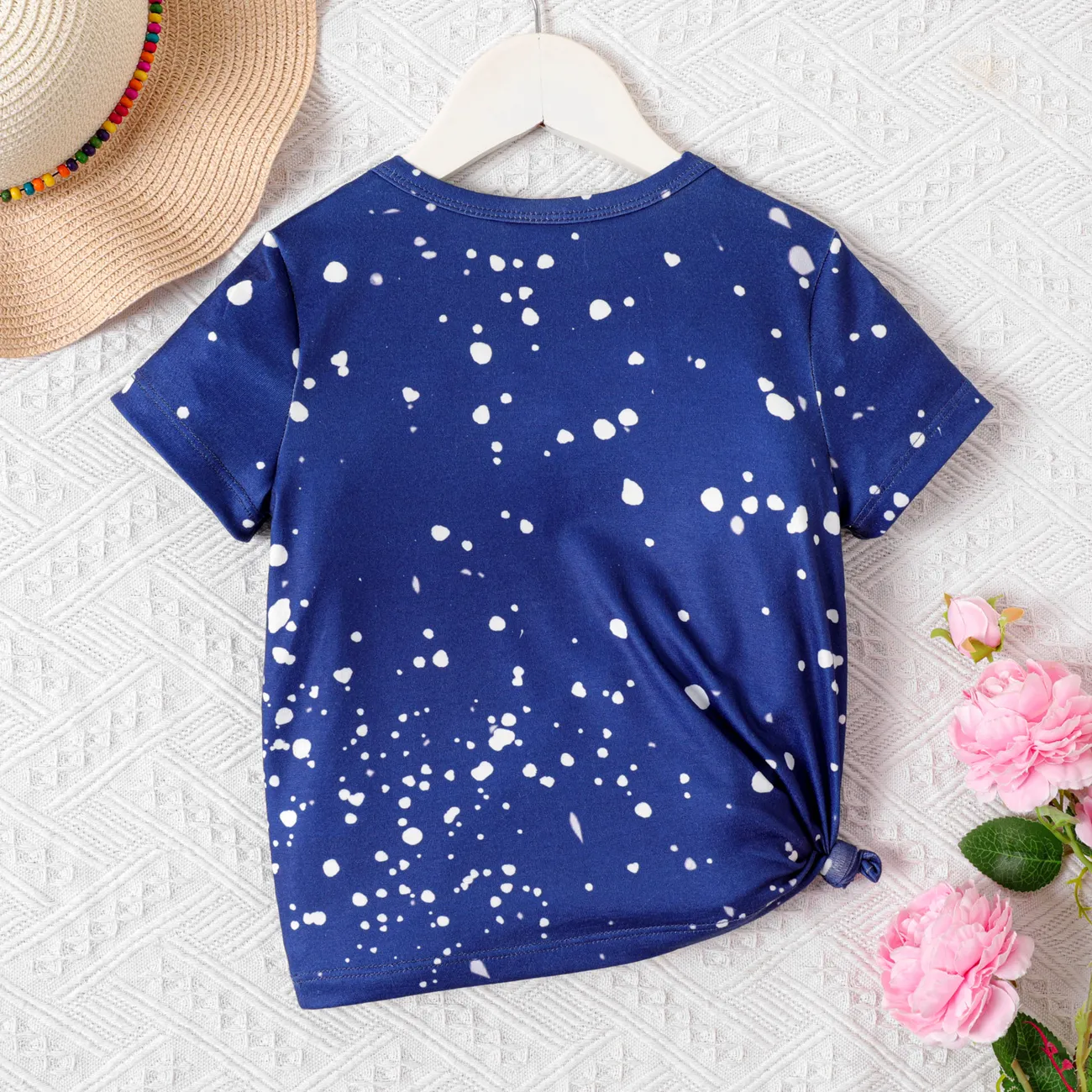 Kleinkinder Mädchen Kindlich Katze Kurzärmelig T-Shirts tiefes Blau big image 1