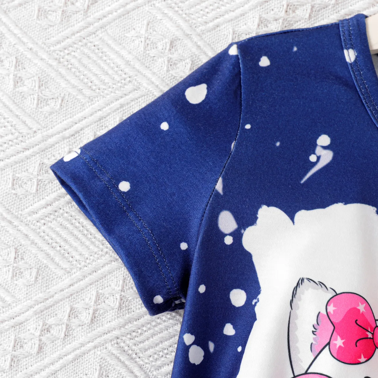 Niño pequeño Chica Infantil Gato Manga corta Camiseta azul profundo big image 1