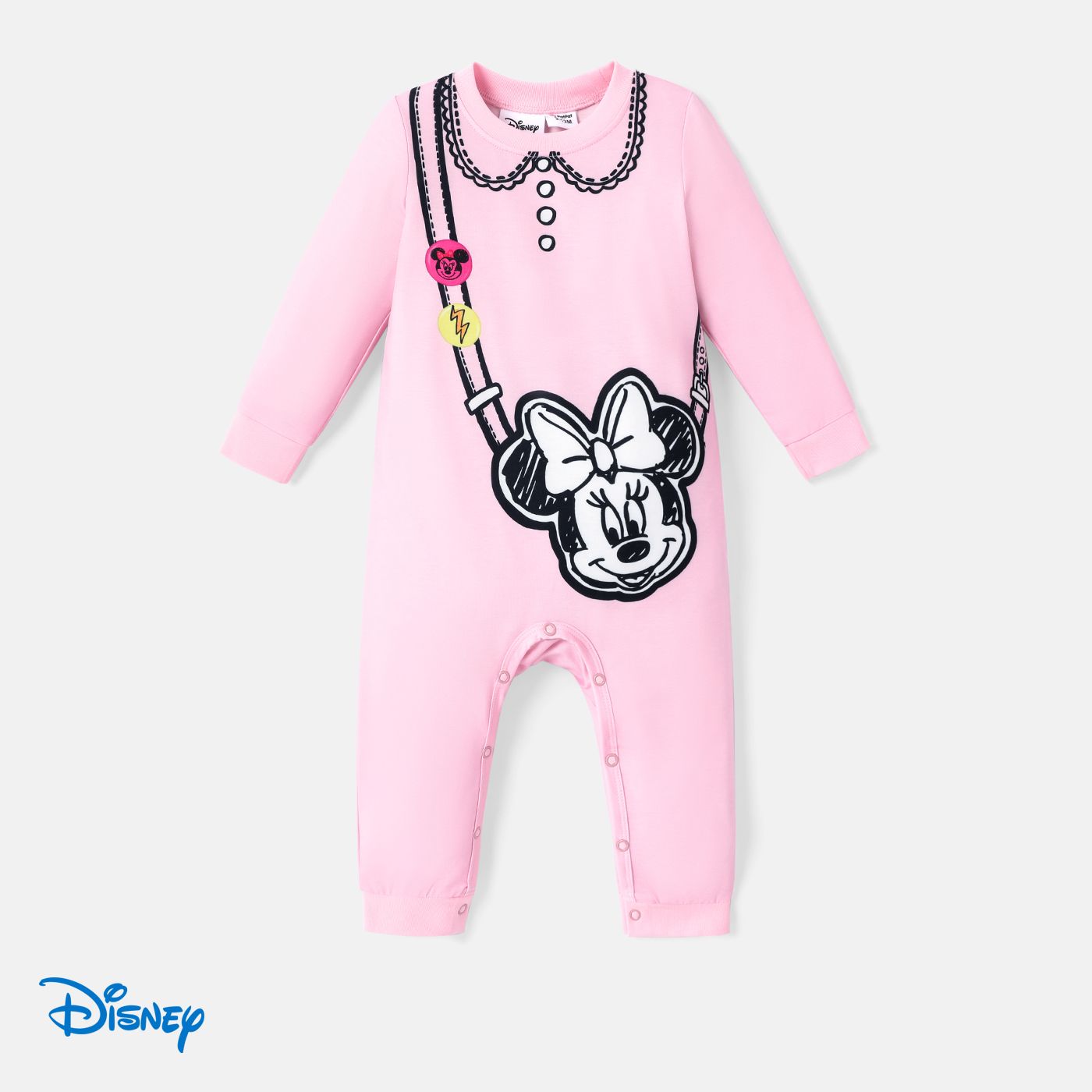 

Disney Mickey and Friends Baby Boy/Girl Long-sleeve Graphic Naia™ Jumpsuit