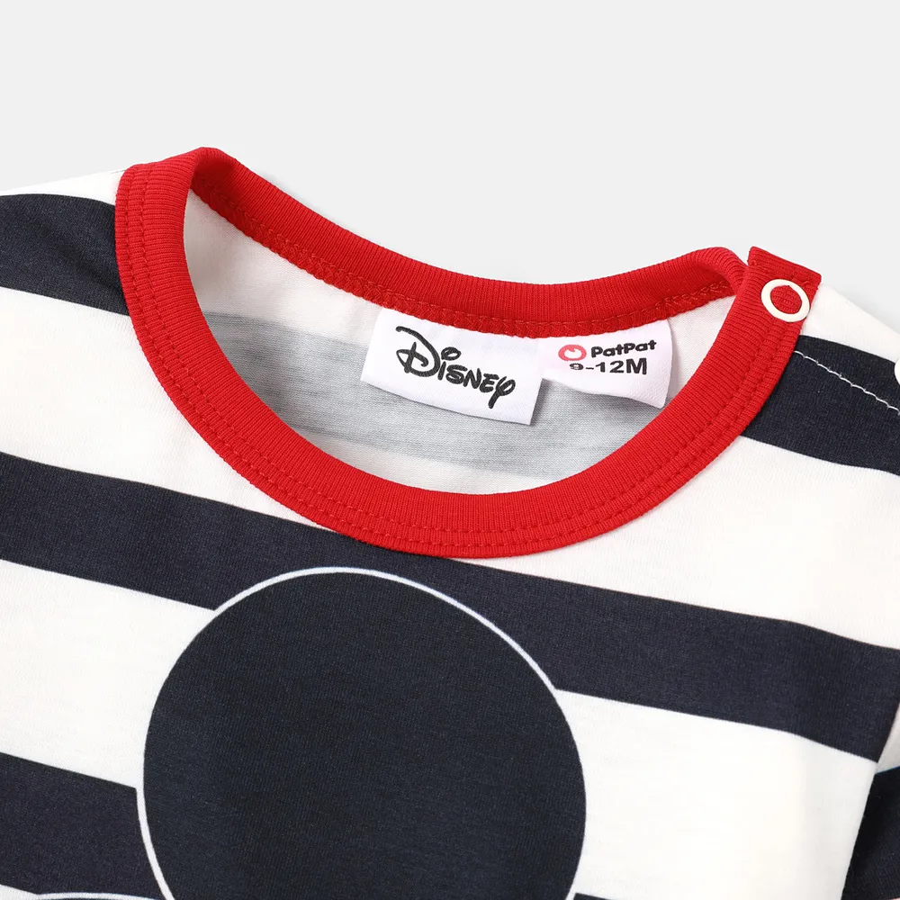 Disney Mickey and Friends Baby Girl/Boy Naia™ Character & Polka Dots/Stripe Print Jumpsuit  big image 3