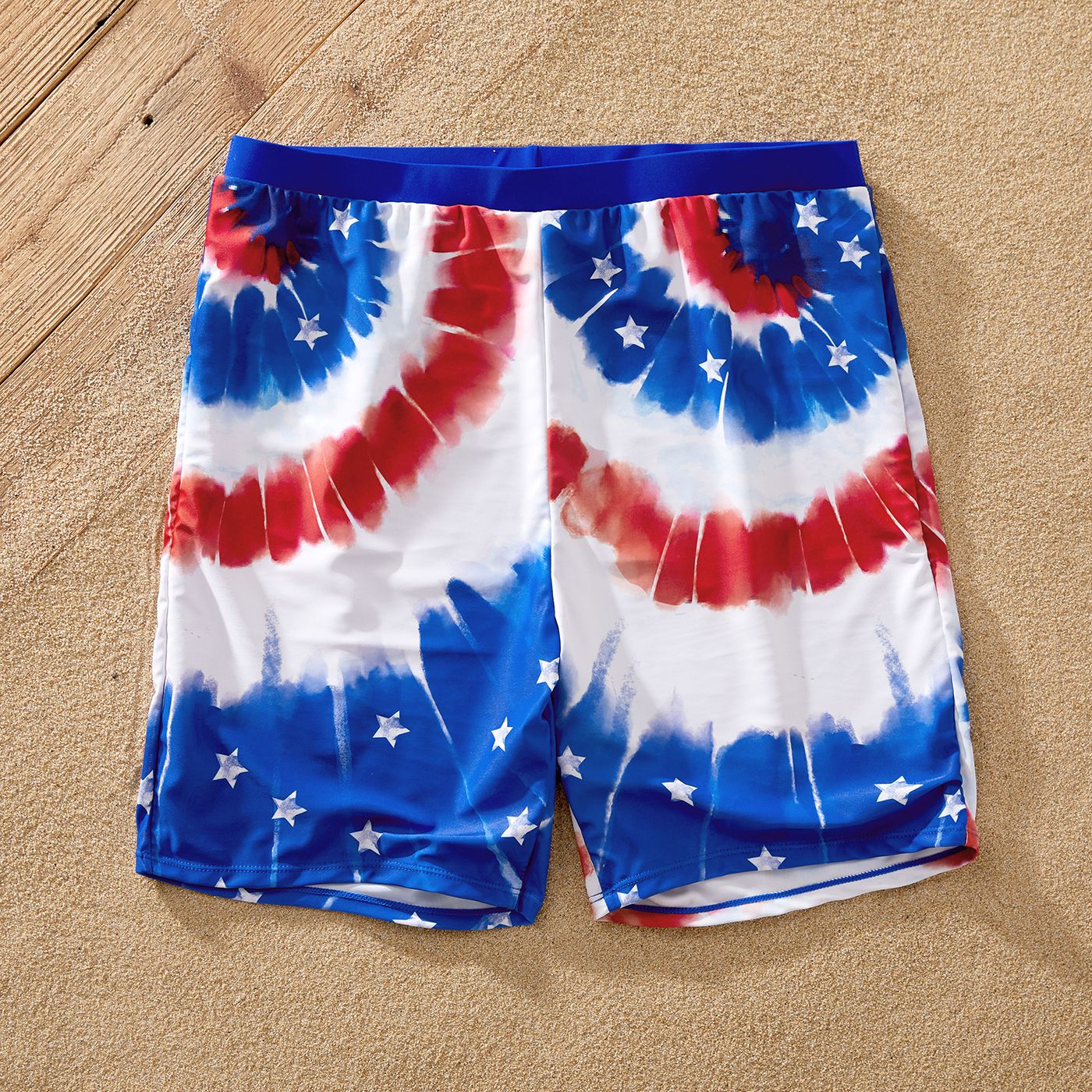 Independence Day Family Matching Colorblock Two-piece Swimsuit Or Swim Trunks Shorts