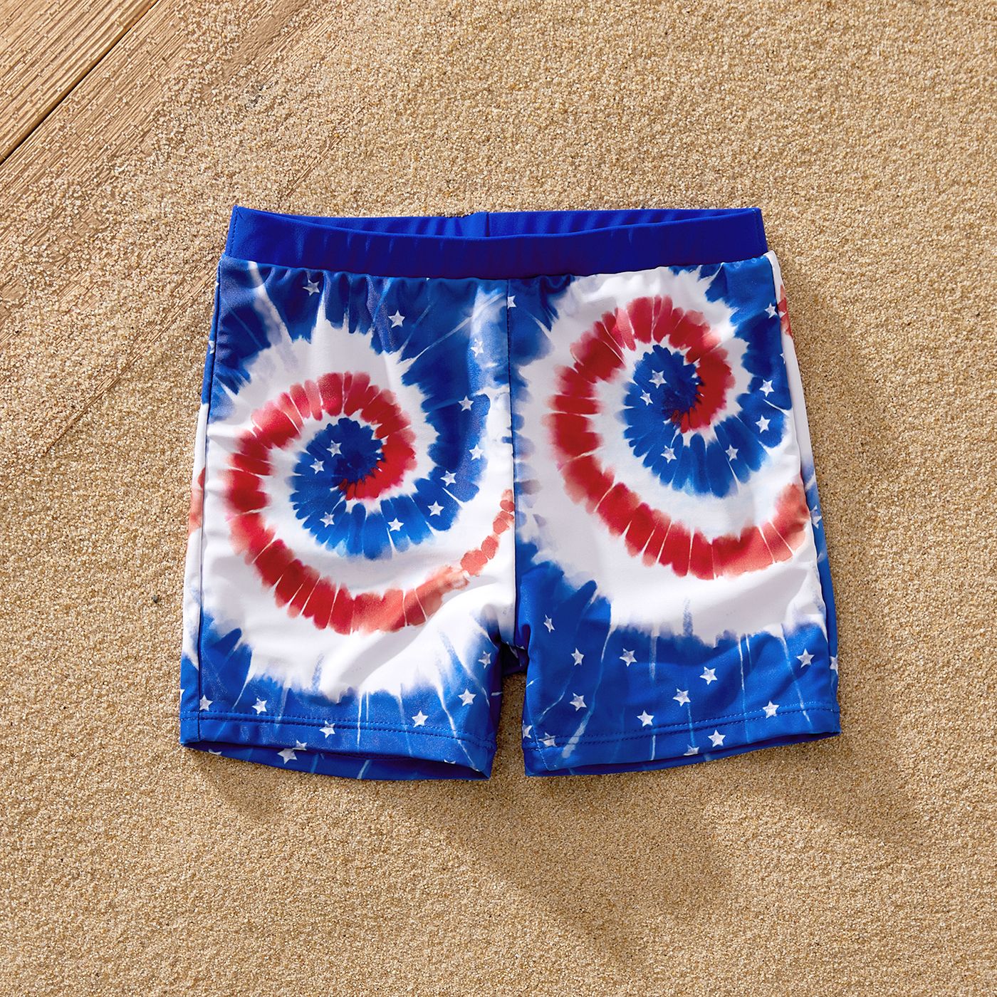 Independence Day Family Matching Colorblock Two-piece Swimsuit Or Swim Trunks Shorts