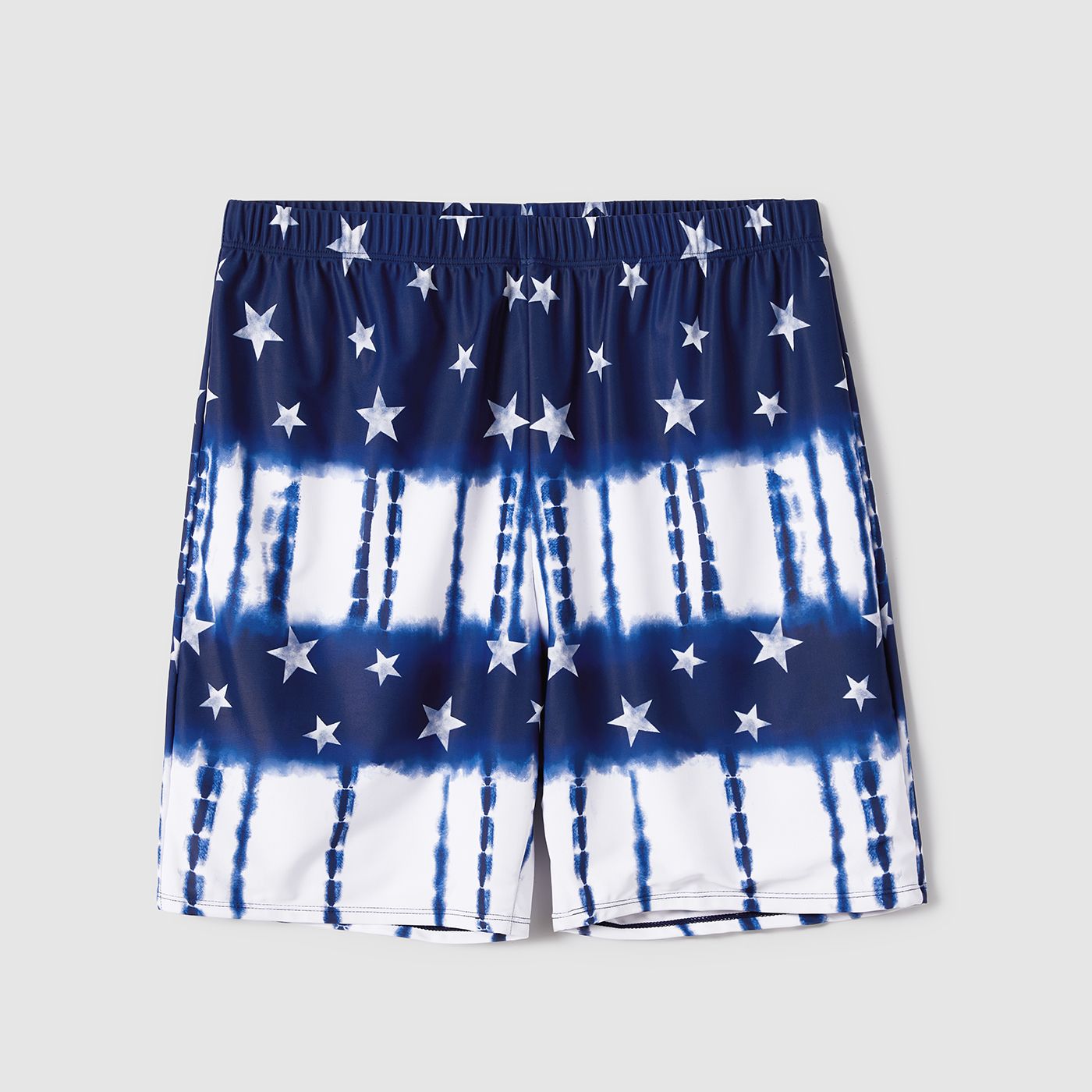 Independence Day Family Matching Allover Star Print Blue One-piece Swimsuit Or Swim Trunks Shorts
