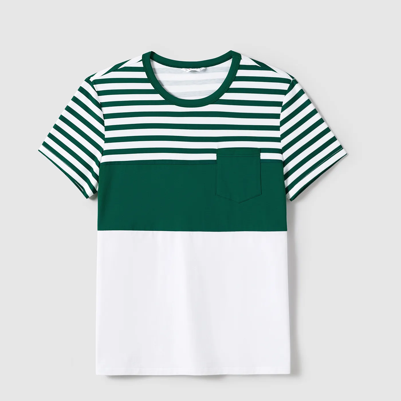 Family Matching Ruffle-sleeve Schiffy Dresses and Striped Panel Colorblock Short-sleeve T-shirts Sets  big image 18