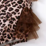 2pcs Baby Girl Mesh Trim Leopard Bodysuit and Headband Set  image 3