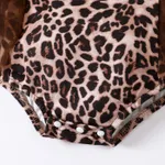 2pcs Baby Girl Mesh Trim Leopard Bodysuit and Headband Set  image 4