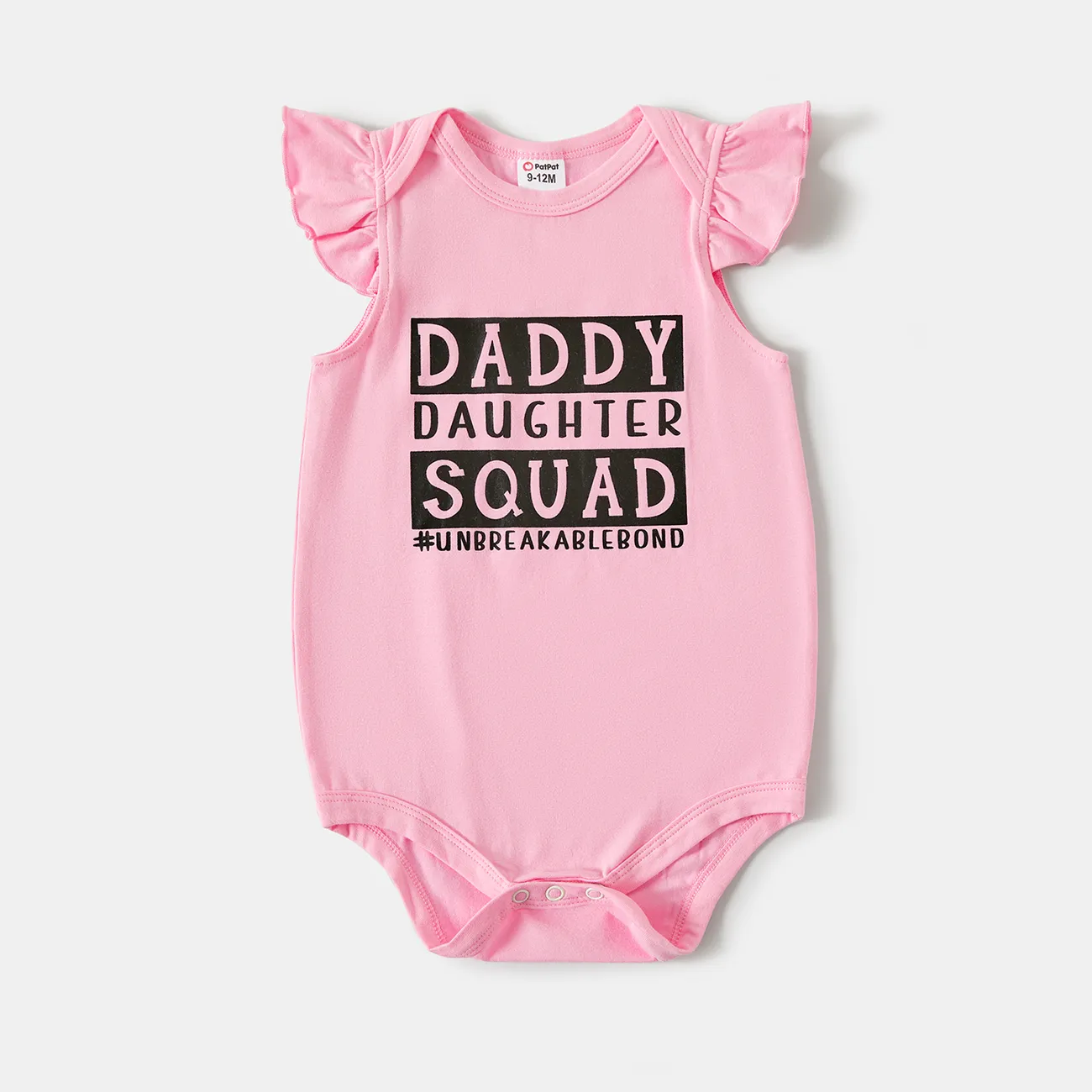 Daddy and Me Letter Print Short-sleeve Cotton Tee Pink big image 1