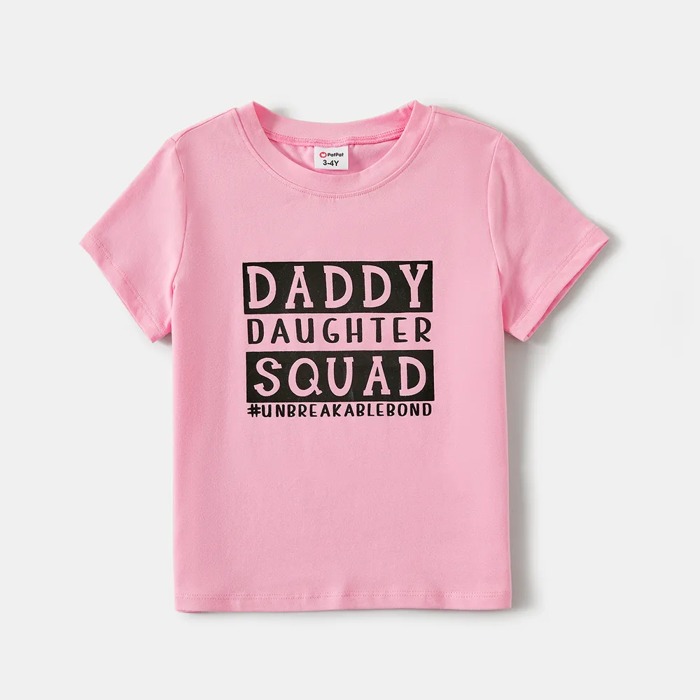 Daddy and Me Letter Print Short-sleeve Cotton Tee  big image 5