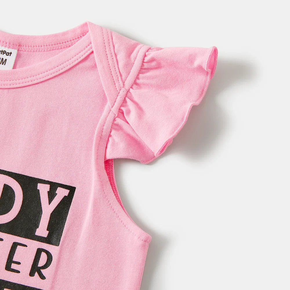 Daddy and Me Letter Print Short-sleeve Cotton Tee big image 2
