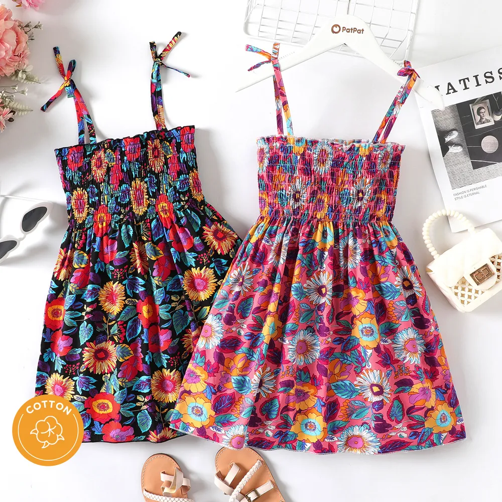 Kid Girl Allover Floral Print Sling Dress big image 2