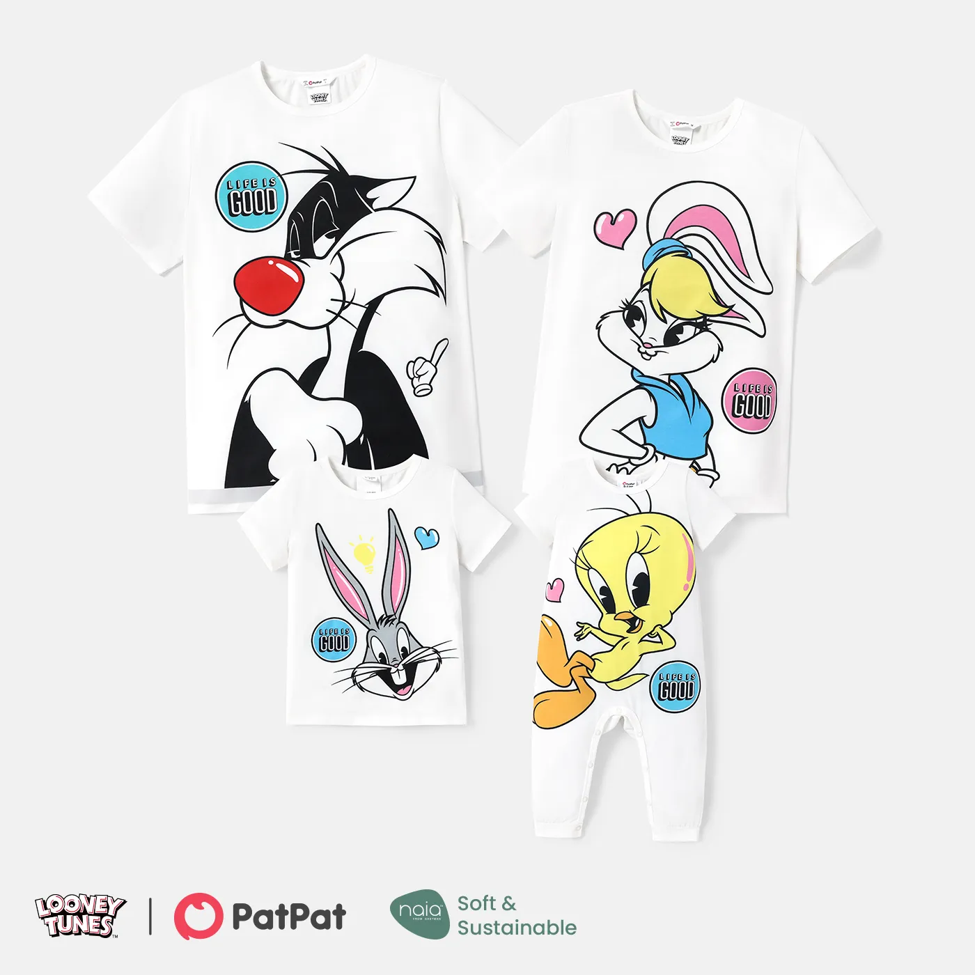Looney Tunes Family Matching Character Print Short-sleeve Naia™ Tops