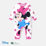 Disney Mickey and Friends Baby Girl/Boy Naia™ Character & Polka Dots/Stripe Print Jumpsuit PINK-1
