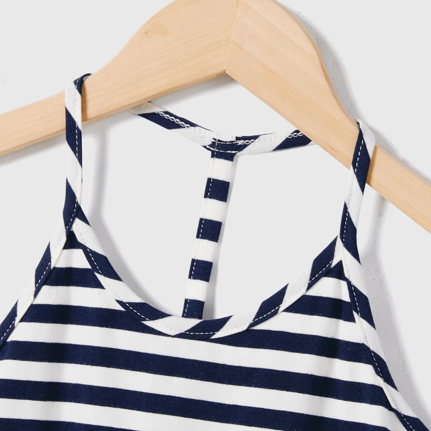 Mommy and Me Cotton Striped Halterneck Dresses  big image 10