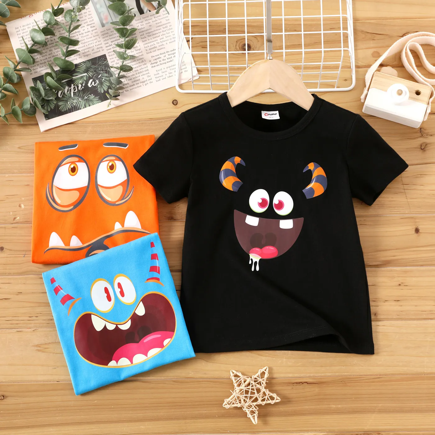 Toddler Boy Funny Face Print Short-sleeve Tee
