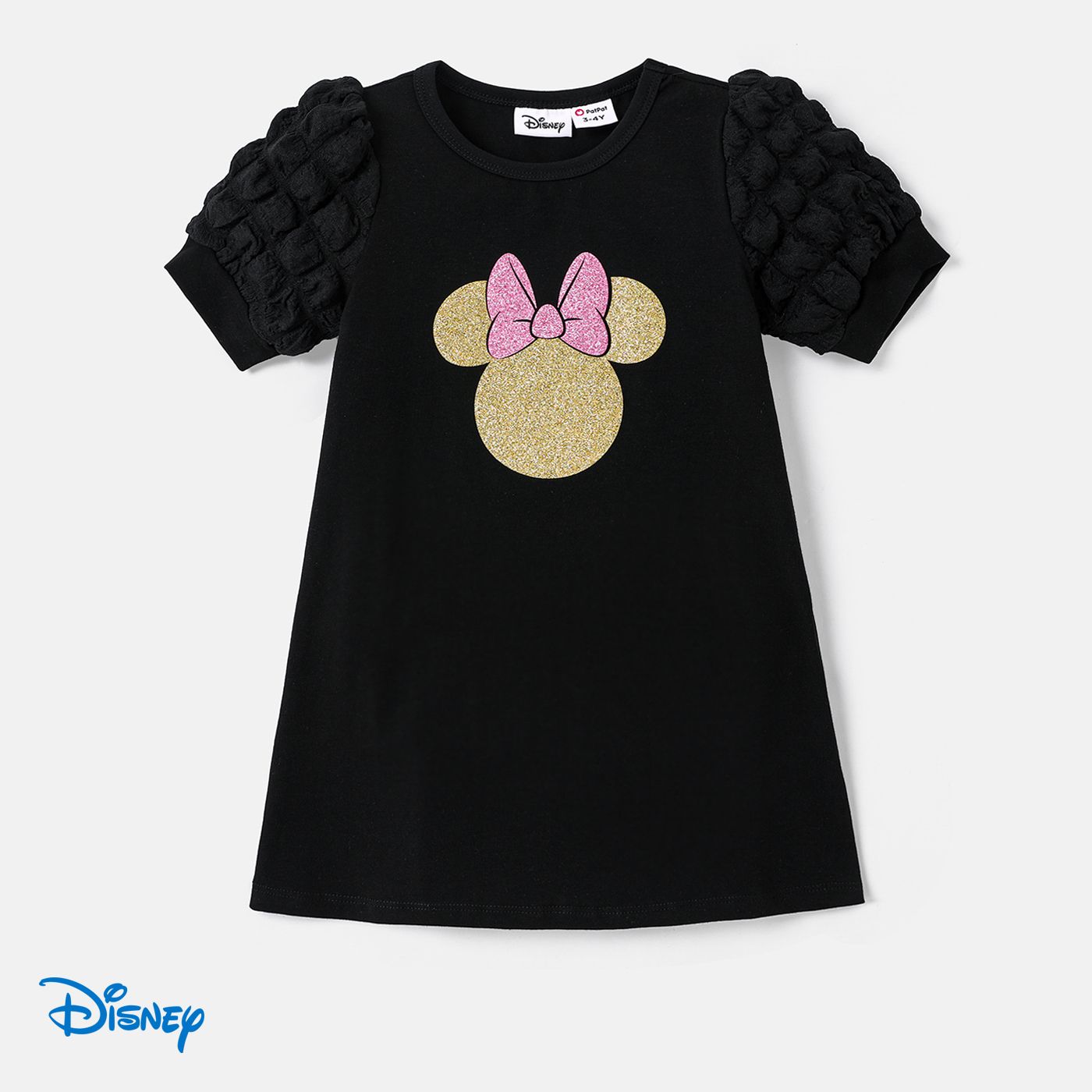 Disney Mickey And Friends Family Matching Black Cotton Short-sleeve Graphic Dress Or Tee