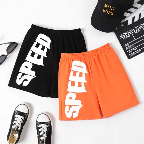Kid Boy Letter Print Cotton Sports Shorts