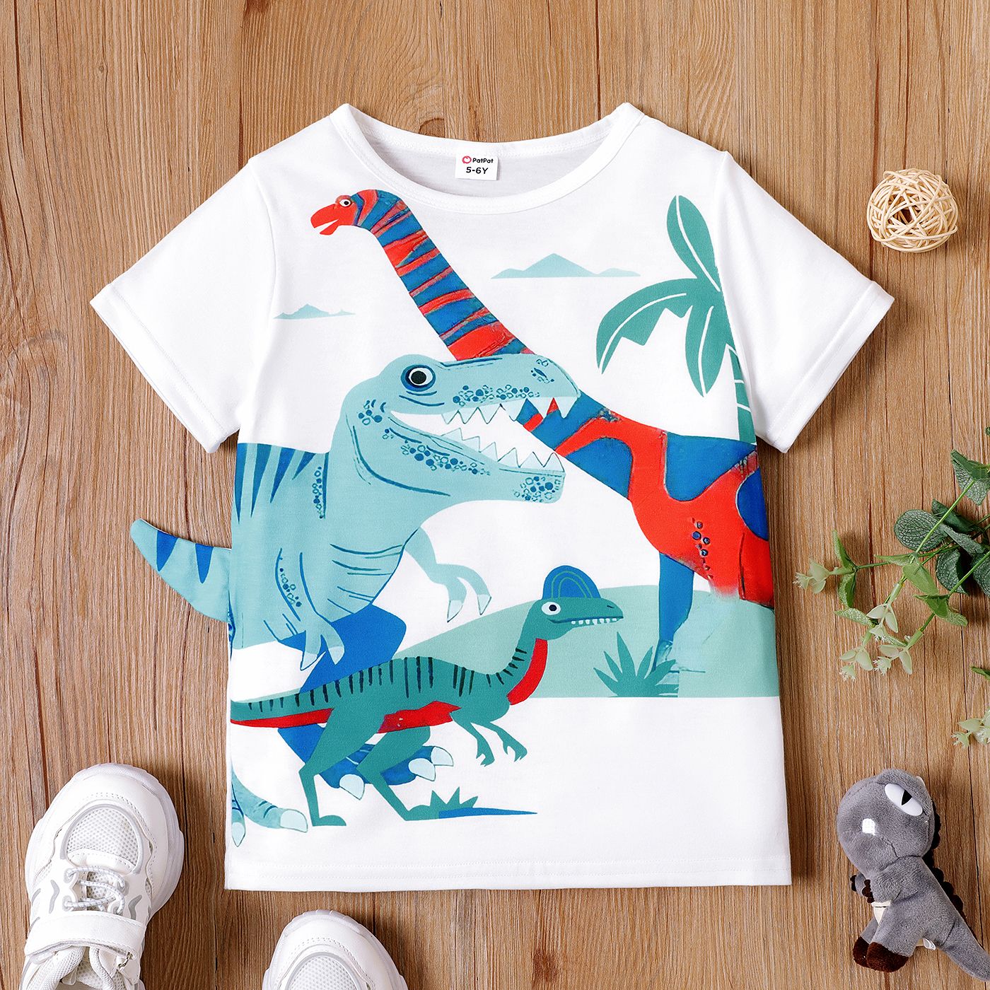 

Kid Boy Animal Dinosaur Print Short-sleeve Tee