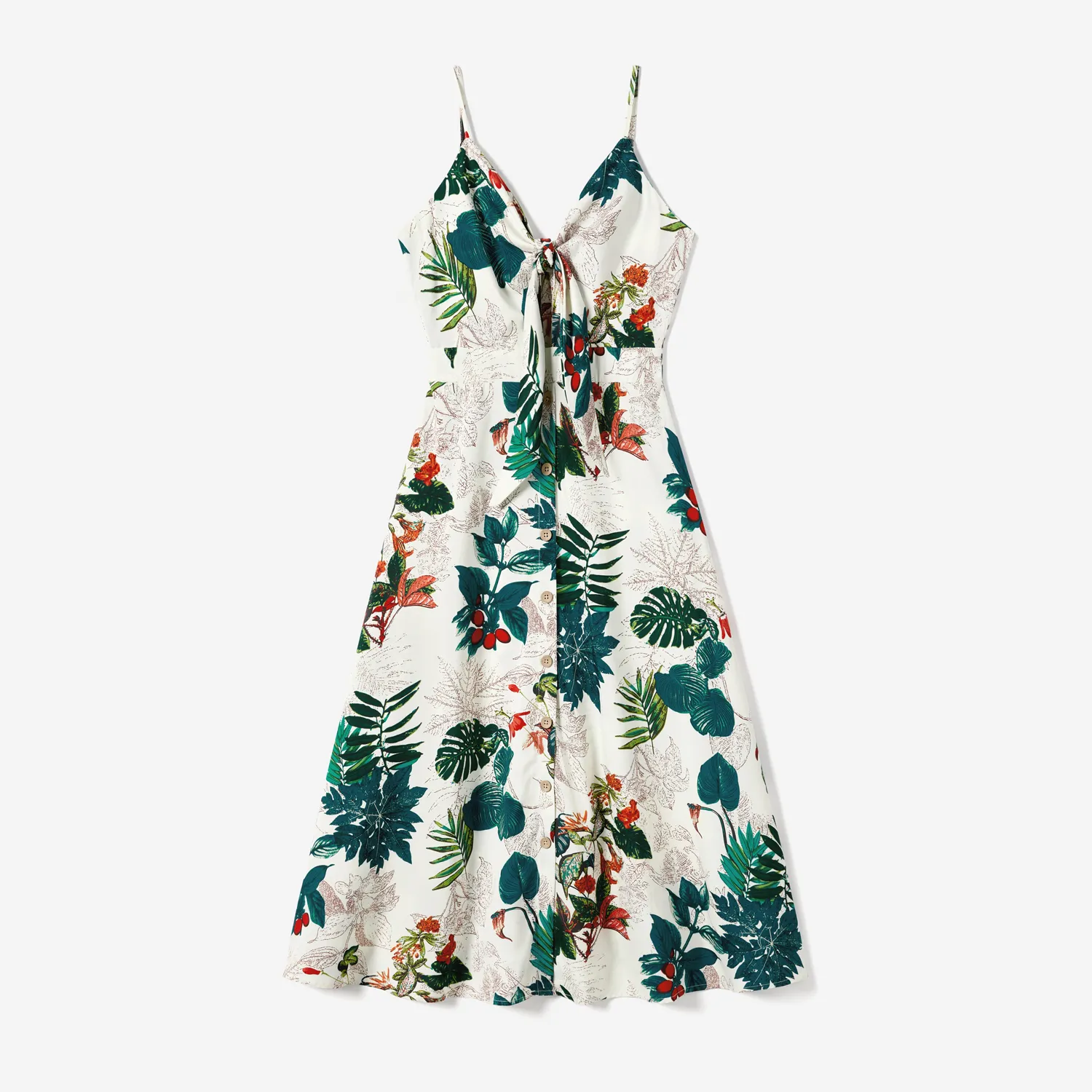 Family Matching Allover Plant Floral Print Dresses and Short-sleeve Shirts Sets  big image 15