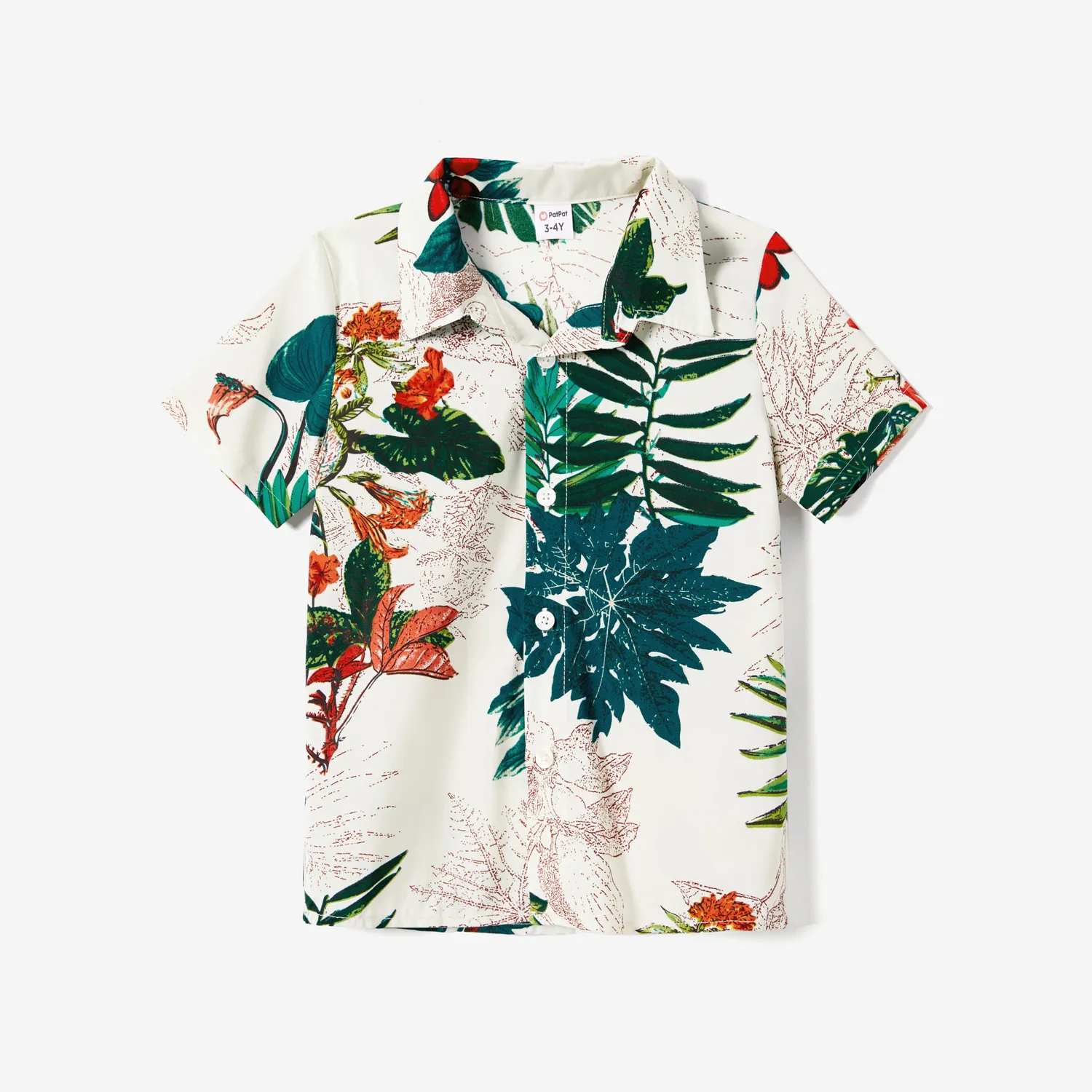 Family Matching Allover Plant Floral Print Dresses and Short-sleeve Shirts Sets  image 5