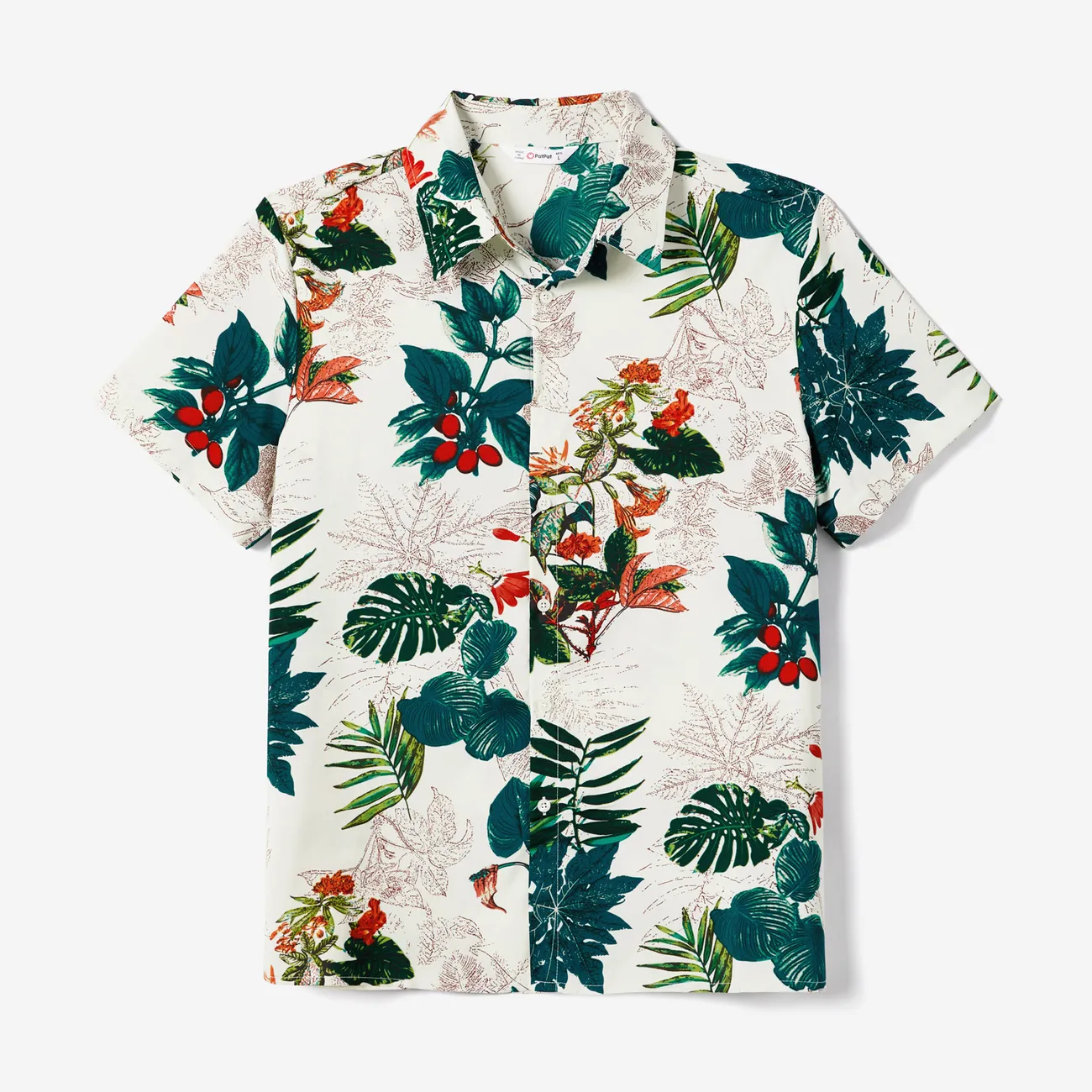 Pascua Looks familiares Plantas y flores tropicales Camiseta sin mangas Conjuntos combinados para familia Conjuntos Verde big image 1