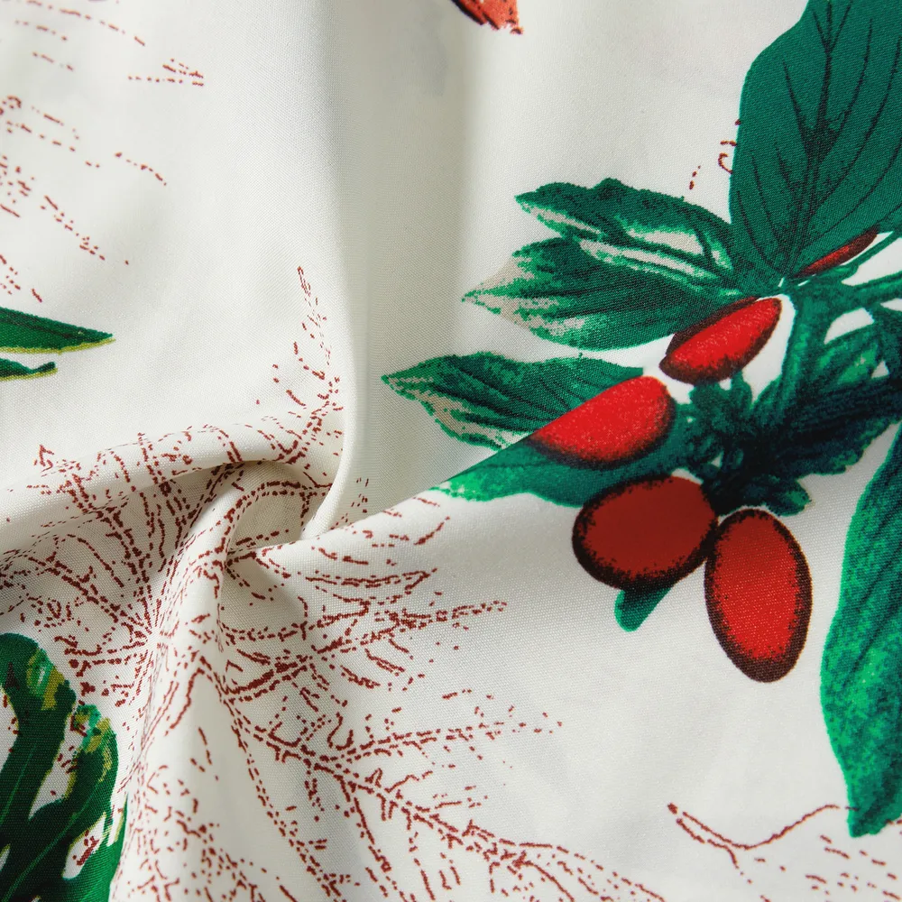 Family Matching Allover Plant Floral Print Dresses and Short-sleeve Shirts Sets big image 13