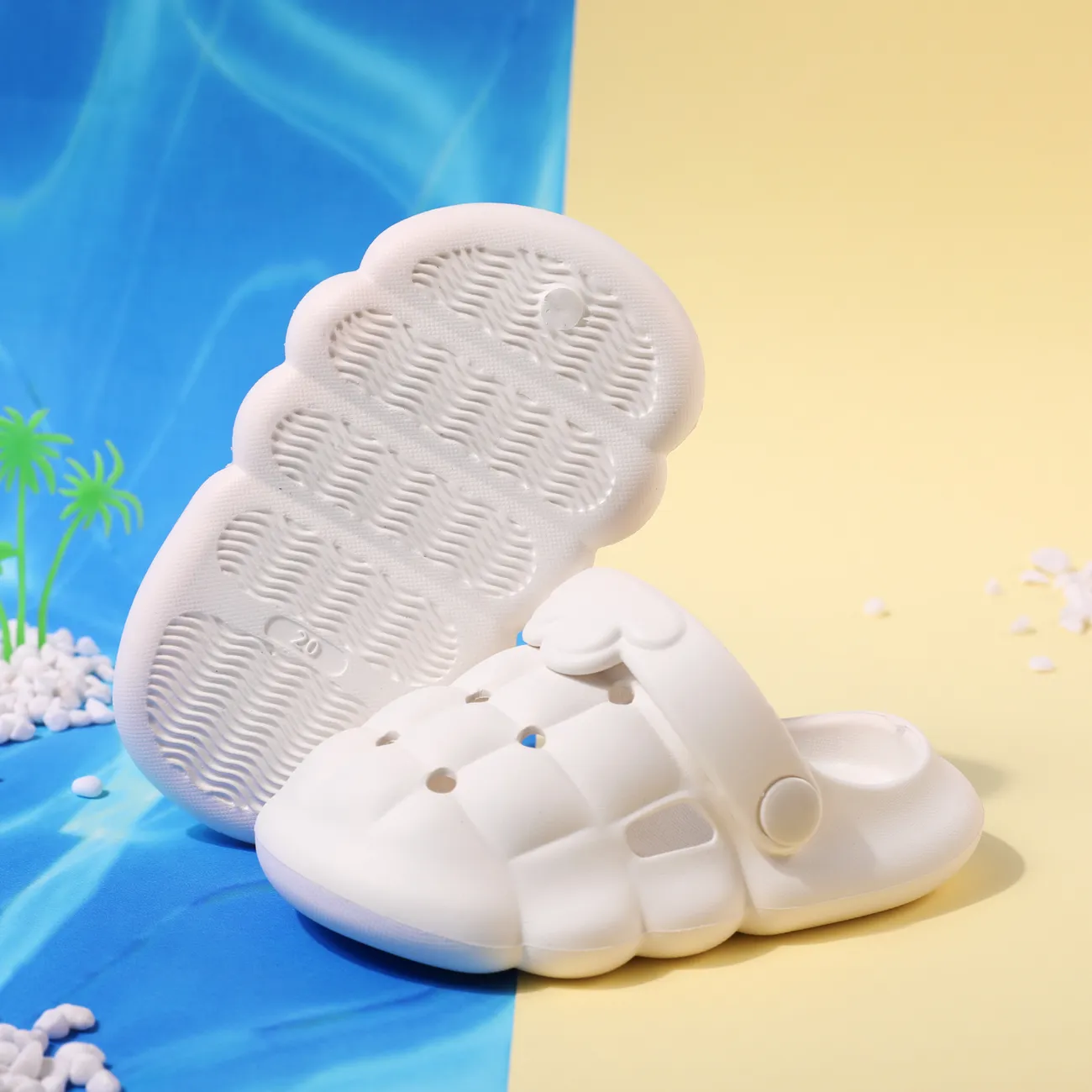 أحذية جوفاء لطيفة للأطفال الرضع / الأطفال أبيض big image 1