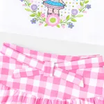 L.O.L. SURPRISE! Toddler/Kid Girl 2pcs Naia™ Character Print Halter Top and Belted Plaid Skirt Set PinkyWhite image 5