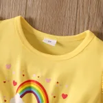 Toddler Girl Rainbow Pattern Mesh Overlay Flutter-sleeve Fairy Dress  image 4